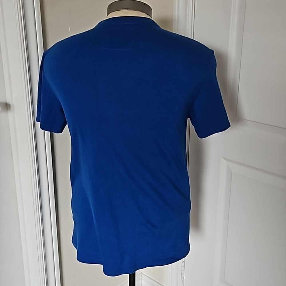Guess Men's Logo Short Sleeves T-Shirt Medium Royal Blue/ Silver - Picture 4 of 16